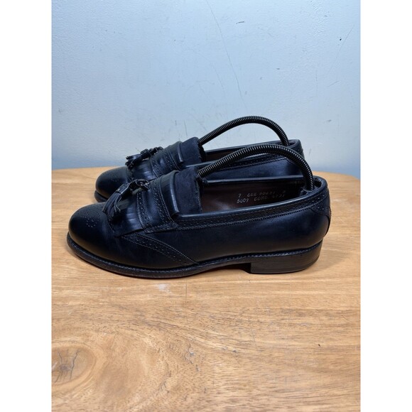 Allen Edmonds Bridgeton Mens Sz 7 EEE Black Dress Shoes Loafers Kilt Tassels main image 5
